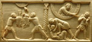 Cain and Abel, ivory panel from the cathedral of Salerno, ca. 1084.